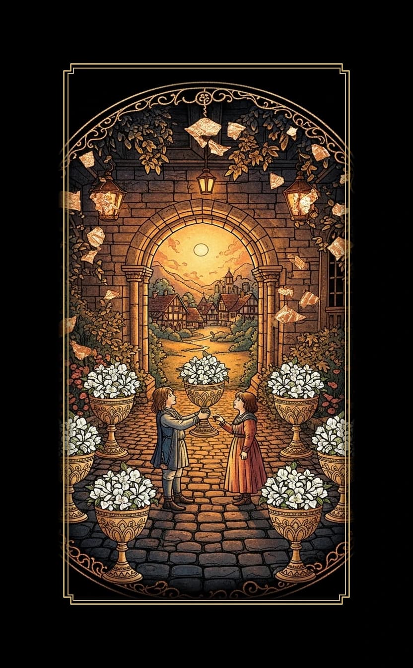 Six Cups tarot card - Ocean Vuong's journey card