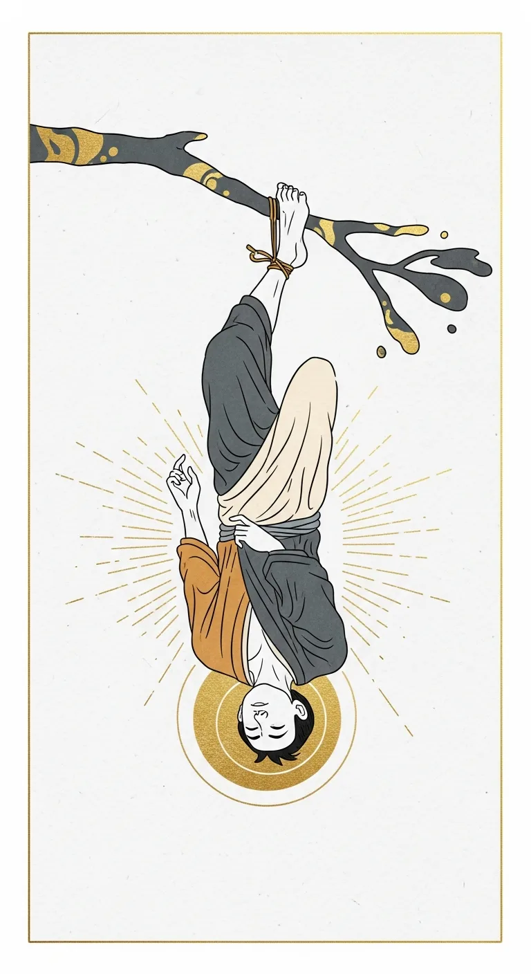 Hanged Man tarot card - Simone Biles's journey card