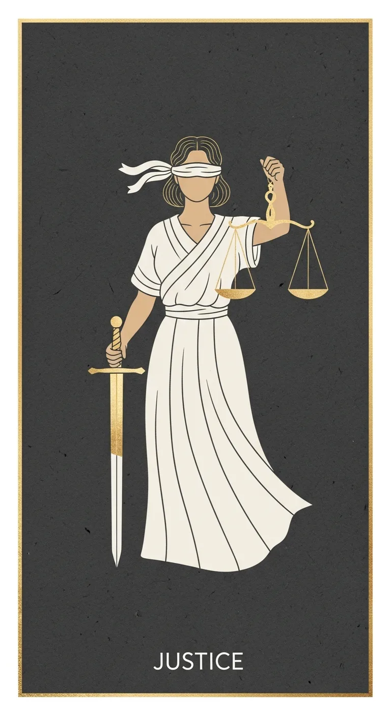 Justice tarot card - Hampton's journey card