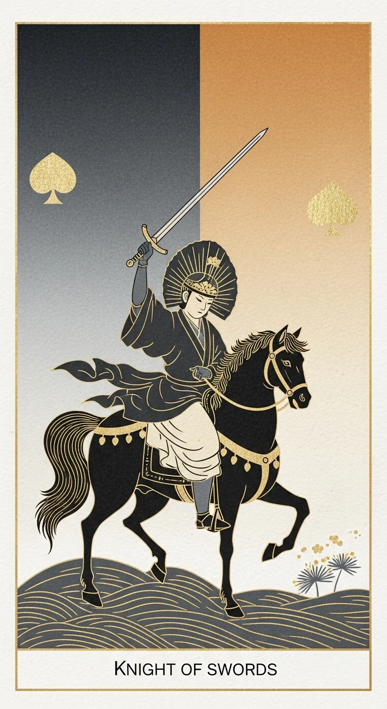 Knight Swords tarot card - Hasan Piker's foundation card