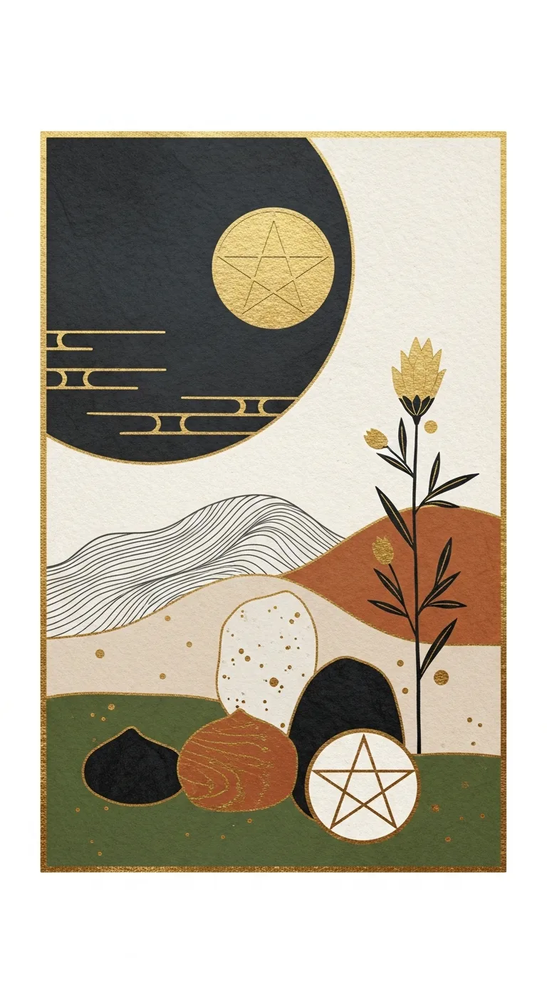 Seven Pentacles tarot card - Dev Patel's journey card