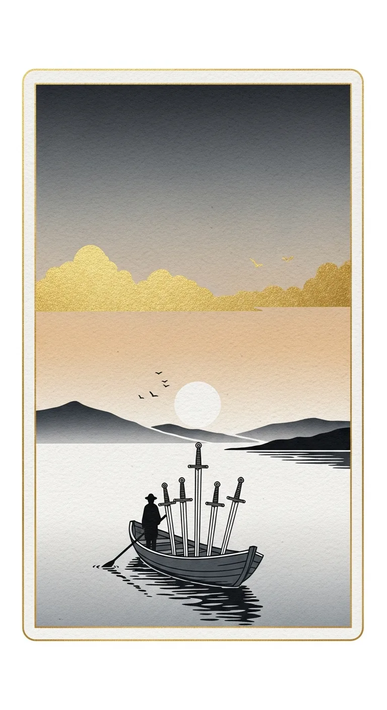 Six Swords tarot card - Moon Jae-in's journey card