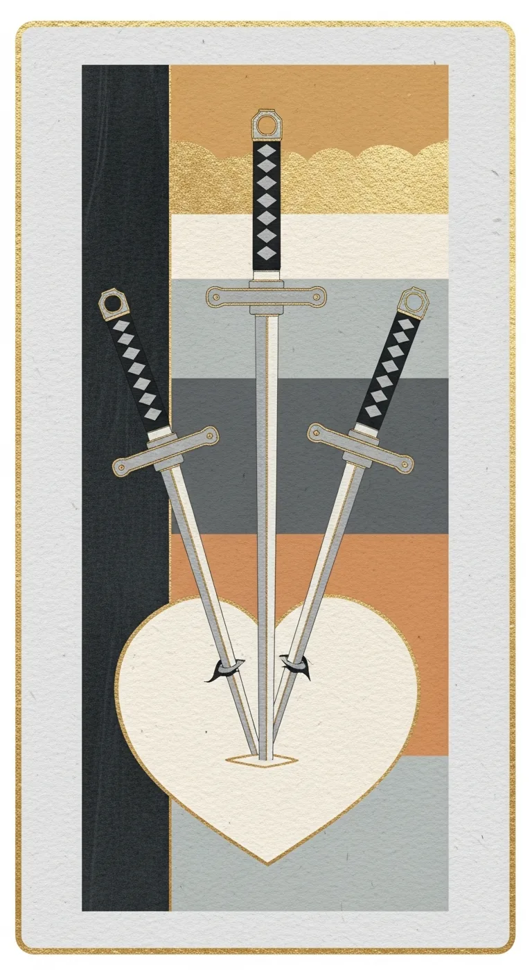 Three Swords tarot card - Rupi Kaur's journey card